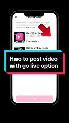 How to post video with go live option #LIVEIncentiveProgram #SideHustleLIVE #PaidPartnership 