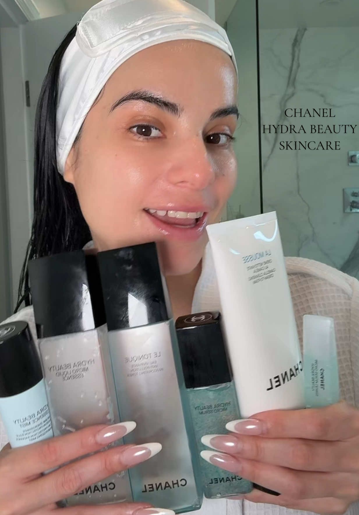 @chanel.beauty HYDRA BEAUTY SKINCARE ROUTINE 💦 #chanelbeauty #chanelskincare #chanelhydrabeauty #chanelhydrabeautyskincare #hydrabeautyskincare 