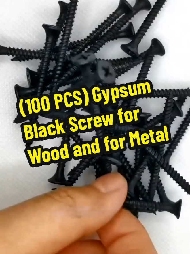 (100 PCS) Gypsum Black Screw for Wood and for Metal #gypsumblackscrew #fyppppppppppppppppppppppp #blackscrew #tiktokviral #tiktokindia 
