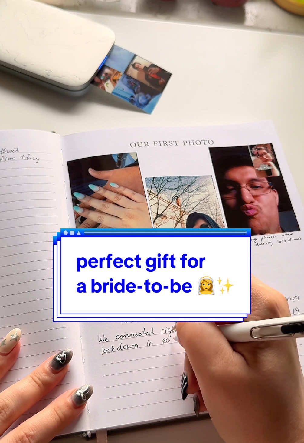 this is the perfect gift for any bride-to-be 💕 a keepsake journal to document your dates, your engagement, your wedding day, and your wedding anniversaries from your first to your last! aling with that, you need the hp sprocket mini printer to print out all of your favorite photos from your phone! this pairing creates a wonderful gift that will be enjoyed for years and years 🥰 @hpsprocket @Duncan & Stone Paper Co.  #keepsakejournal #journaling #giftideas #giftforher #tiktokshopcreatorpicks 
