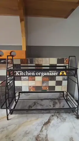 Detachable Iron Kitchen Double Layer Rack Organizer ✨ #condimentsorganizer #kitchen #spacesaver #fyp 