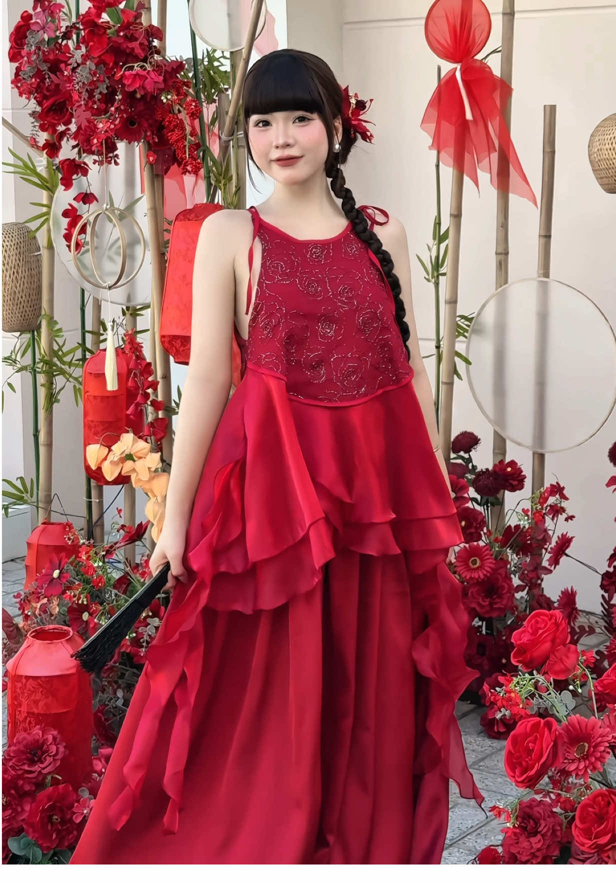 Set yếm tua rua đỏ xinh 💕💕#phoidoxinh #fyp #outfit #summervibes #trungthu2025 #domuahe #tet2025 #thơ #dethuong #beachvibes #xuhuong #chualanh #viral #setxinh 