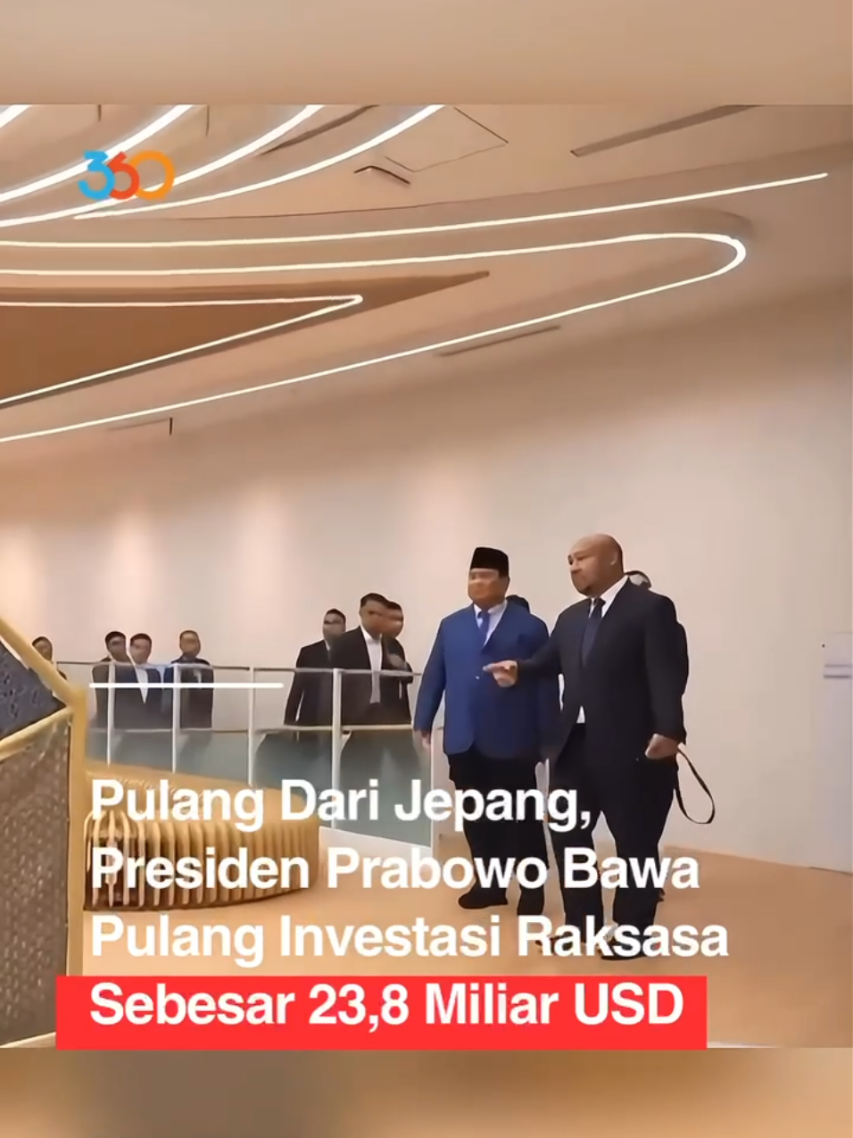 Investasi ini cukup besar untuk membantu Indonesia menjadi negara maju. Selain investasi, partisipasi Indonesia sekaligus memperkuat wajah bangsa pada komitmen pembangunan berkelanjutan. #prabowo #indonesia #jepang #investasi #fyp 