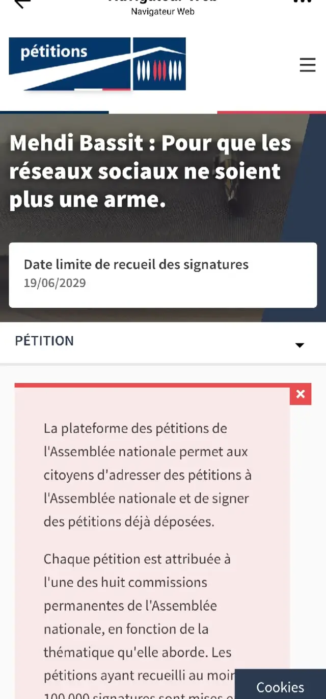 Allez signé la pétition svp les amis, lien dans ma bio, ça ne prends que 2min pour que justice soit faite pour Mehdi, n'oubliez pas c'etais un homme avec le cœur sur la main, alors rendez lui l'appareil en allant signé cette pétition afin que justice soit faite en son honneur et pour dire stop à l'harcelement et au cyber harcèlement. Merci à tous. 💙❤️💙❤️Justice Pour Mehdi 💙❤️💙❤️