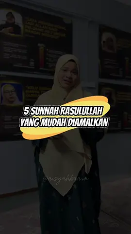Mudah sangat nak ikut sunnah Nabi 🌸 ➡️ Senyum, beri salam, Bersiwak, Minum 3 tegukan, Tidur mengiring kanan📿 Ayuh kita amalkan dari sekarang 💯 #sunnahrasulullah #ikutsunnah #ustazahaisyahbaain 