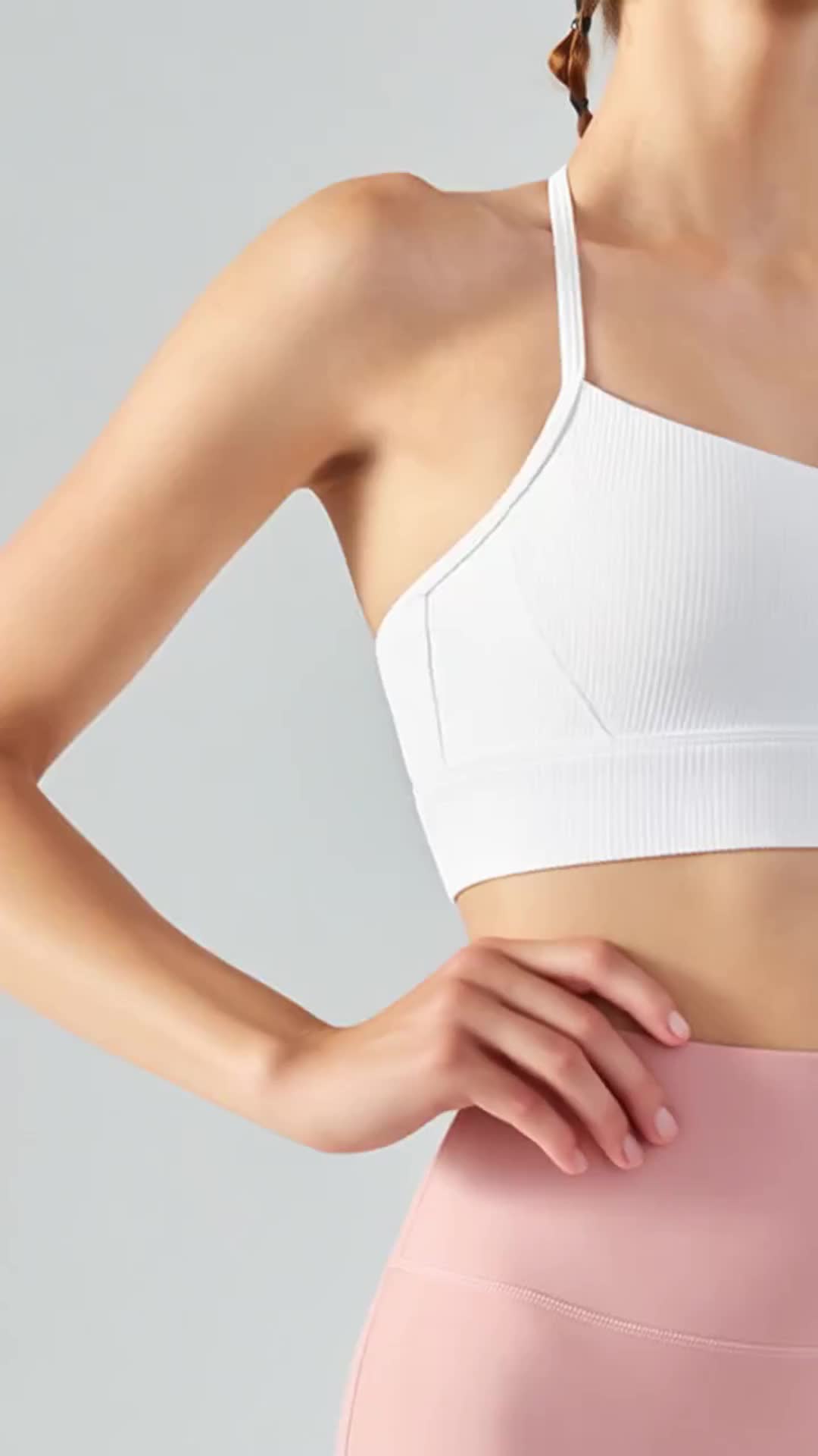 Halter Sports Bra with Pads T Back Strappy Workout Top Shockproof Yoga Gym Tank for Women #pushupbra #sportsbra #bralette #sportsbras #sportbra #backlessbra #bralettes #shapewearswimsuit #pushupbras #womenstanktop