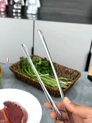 Korean BBQ tongs Stainless steel Extra long For grill restaurant and kitchen