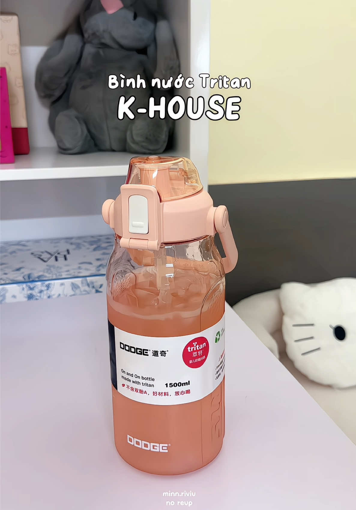 Bình nước nhắc mấy ní chăm ún nước nè 🙆‍♀️ #binhnuoc #bìnhnướcđihọc #khouse #minnriviu #review 