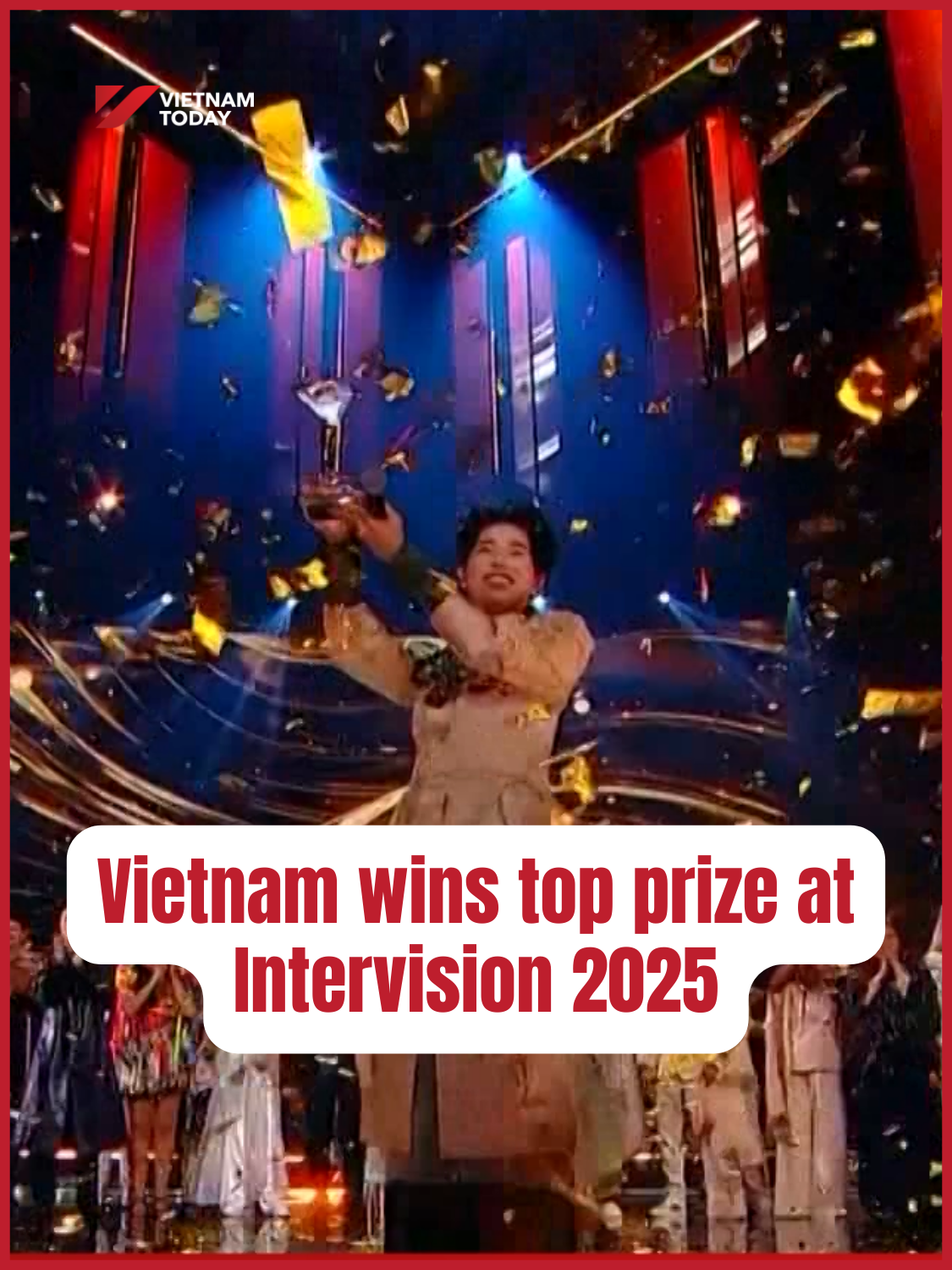 VIETNAM WINS TOP PRIZE AT INTERVISION 2025 Singer Đức Phúc made history as he claimed the top prize at the Intervision 2025 International Music Contest with his performance of “Phù Đổng Thiên Vương.” It was Vietnam’s first-ever appearance at the prestigious competition, and the victory marked both a milestone for Vietnamese music and a showcase of national cultural identity on the global stage. #vietnamtoday #VTV #YourWindowOnVietnam #Intervision2025 #DucPhuc