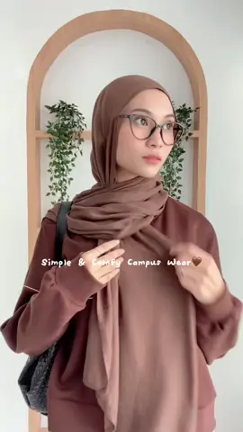 Simple & comfy campus look you can never go wrong with 🤎✨ #CampusStyle #HijabOOTD #fypp 
