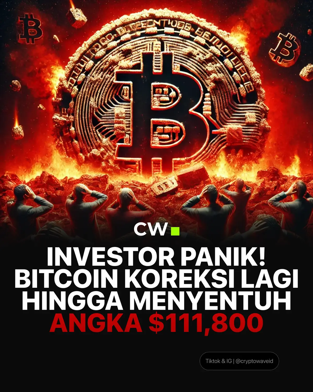 Harga Bitcoin kembali koreksi lagi hingga sempat menyentuh angka $111,800. Altcoin terpantau juga merah! Apakah portofolio kalian aman? #bitcoin #cryptowave