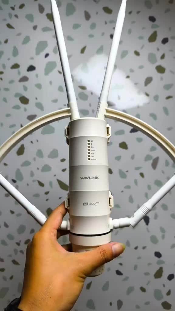 WAVLINK AC1200 Outdoor WiFi Router 4G LTE dengan Slot Kartu SIM - Dual Band 867Mbps 5G & 300Mbps 2.4G, 4x Antena Omni 7dBi untuk Sinyal Kuat dan Jangkauan Luas 300m, Mendukung Mode Router/AP/Mesh, Tahan Air IP67 & Anti Petir 