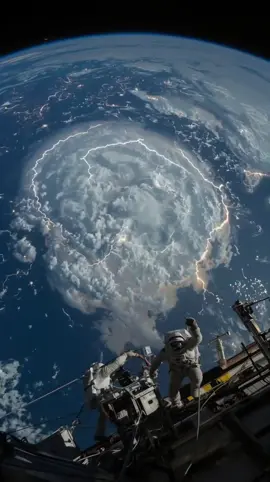 From the electric dance of the Southern Lights over Antarctica 🌌 to the silent majesty of the Himalayas 🏔️ and the raw power of North Atlantic storms ⚡—these wide-shot views capture astronauts at work 250 miles above Earth’s most dramatic landscapes. Each image blends human ingenuity with planetary wonder: pausing to witness an aurora, inspecting the station against a mountain backdrop, and securing hardware above a lightning-lit ocean. This is where science, beauty, and exploration collide. (ai generated) Which of these scenes moves you the most? Like ✅ | Share 🌍 | Follow for more orbital storytelling. — #Spacewalk #NASA #ai  #EarthFromSpace #Antarctica       
