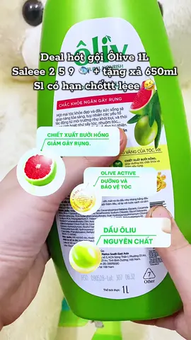 Deal hót gội Ôlive 1L Saleee 2 5 9 🐟 + tặng xả 650ml Sl có hạn chốttt lẹee 🤣 #daugoioliv #dauxaoliv #oliv #chamemxinh ##tiktokfinds