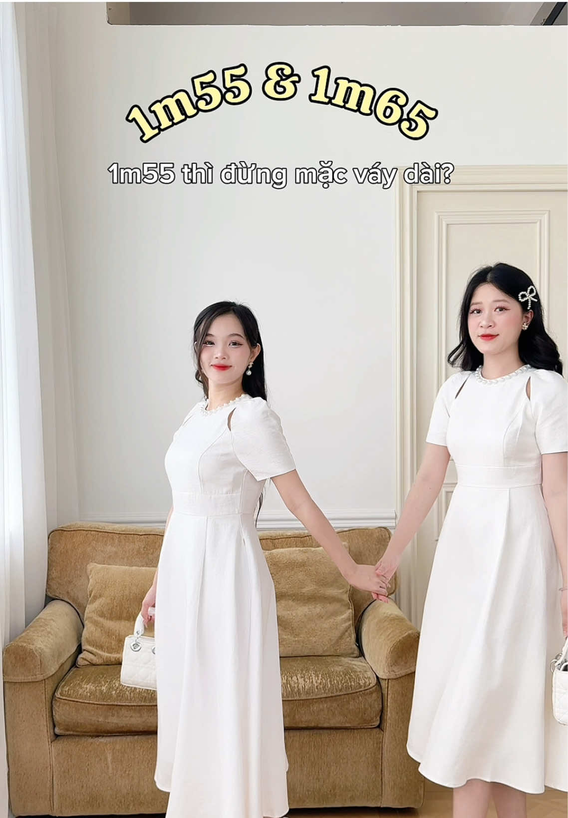 Ai nói chiều cao khiêm tốn là không mặc được váy dài nè.#charmestore #charmehanoi #vaythietke #thoitrangcongso #vayditiec      