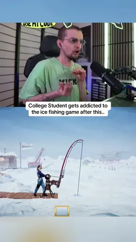 College Student gets addicted to the ice fishing game after this.. #kickstreaming 