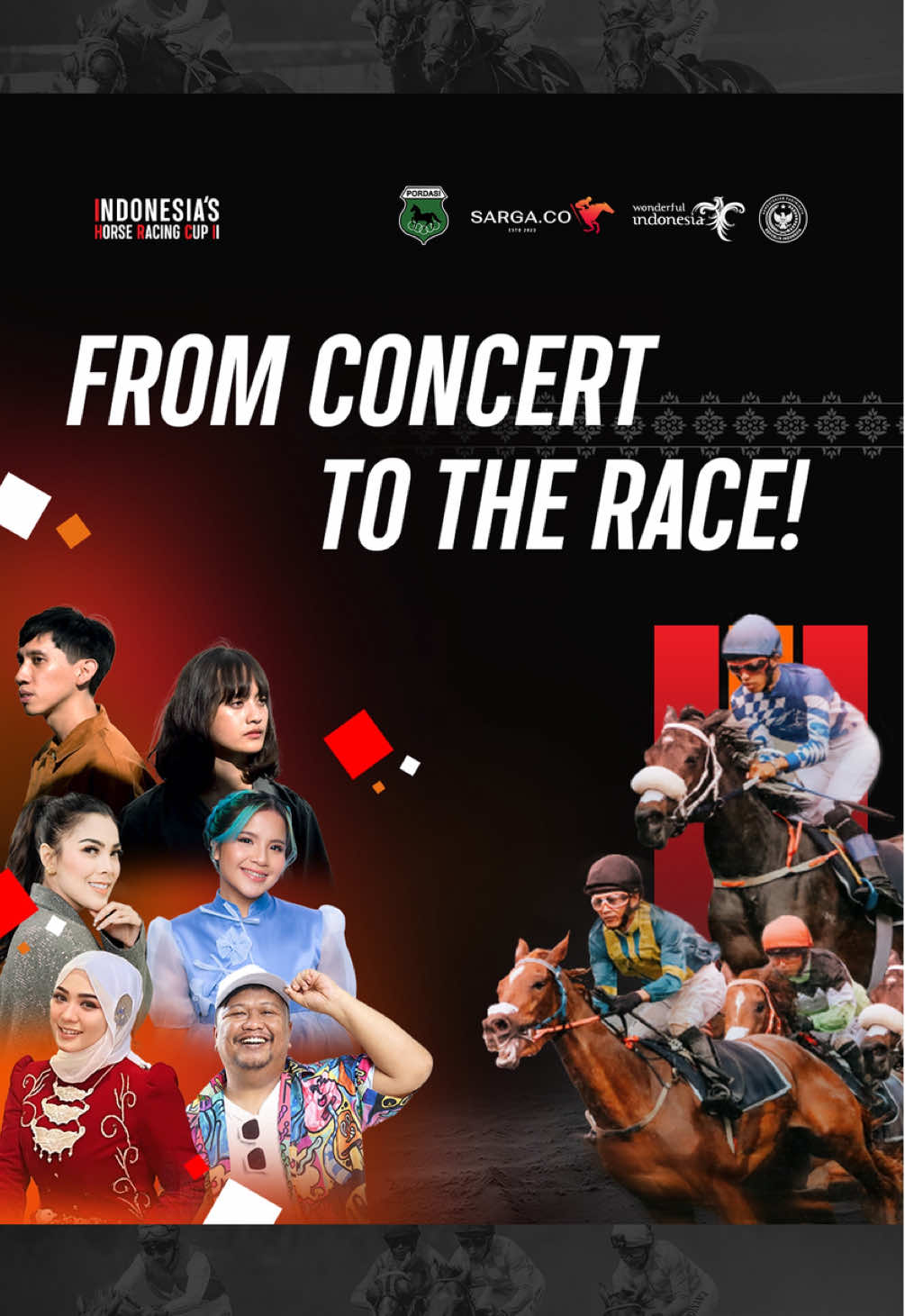 OI SANAK SADONYO! !🎶🏇 Nikmati hentakan musik seru di panggung konser, lalu rasakan adrenalin pacuan kuda di lintasan. Semua ada dalam satu weekend tak terlupakan, lho.  Catat tanggal dan lokasinya: SARGA Festival – 27 September 2025 📍 Lapangan Universitas Andalas Kampus 2, Payakumbuh, Sumatera Barat Indonesia’s Horse Racing Cup II – 28 September 2025 📍 Lapangan Pacuan Kubu Gadang, Payakumbuh, Sumatera Barat Tiket terbatas! Amankan sekarang di bit.ly/sargatiket 🔥 #Sarga #PacuanKuda #HorseRacing #IndonesiasHorseRacingCupII #LapanganPacuanKubuGadangPayakumbuh  