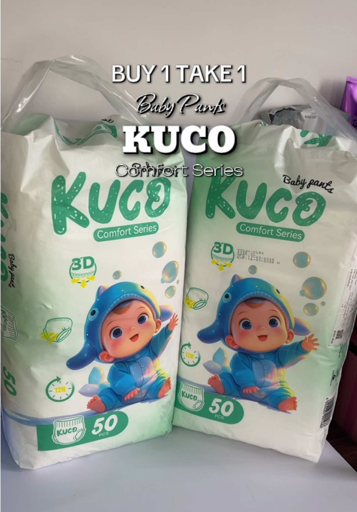 BUY 1 TAKE 1 ‼️ Baby Diaper KUCO Comfort Series 💚 #kucodiaperpants #kucodiapercomfortseries #diaper #recommendations #absorbentdiapers 