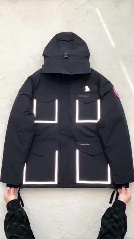 01 reflective stripe pilot multi-pocket jacket🖤🖤 #jacket #canadagoose #winterfashion #canadagoosejacket #fyp 