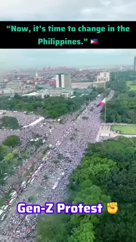 Protest in the Philippines over Corruption Allegations #fyp  #protest  #anticorruption  #phillipines🇵🇭  #timeforchange  Massive anti-corruption protests have erupted across the Philippines, with tens of thousands joining the “Trillion Peso March” on September 21, 2025 — a date that also marked the anniversary of martial law under Marcos Sr. Demonstrators, including student groups, church leaders, and civil society organizations, gathered in Manila’s Luneta Park and EDSA Shrine to denounce alleged multi-billion peso “ghost” infrastructure projects. While the rallies were largely peaceful, some clashes occurred near the presidential palace, where masked protesters threw rocks and several police officers were injured, leading to over 200 arrests. President Ferdinand “Bongbong” Marcos Jr. acknowledged the people’s anger, vowed that no official or contractor would be spared in the investigation, and has created a commission to probe the alleged corruption. Authorities had placed the capital region on full alert, closing roads and deploying heavy security to contain unrest. 