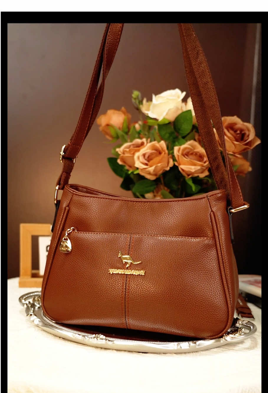 Malaysia Bags exclusive kangaroobag polo wanita fashionable casual tote handbags high-quality PU soft leather texture sling bags aesthetics versatile choice for various occasions beg silang grunge
