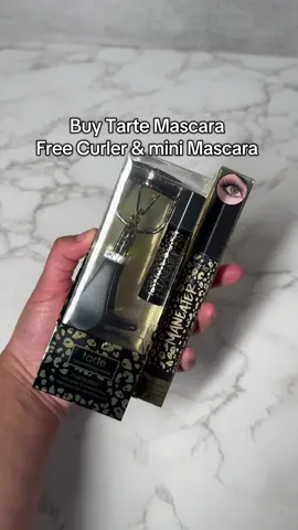 Tarte Cosmetics Maneater Mascara Set comes with full-size and travel-size mascaras plus a leopard-print lash curler for bold, lifted lashes anytime, anywhere. #TarteCosmetics #TarteManeater #makeupbundle #tarte #tiktokshopcreatorpicks 