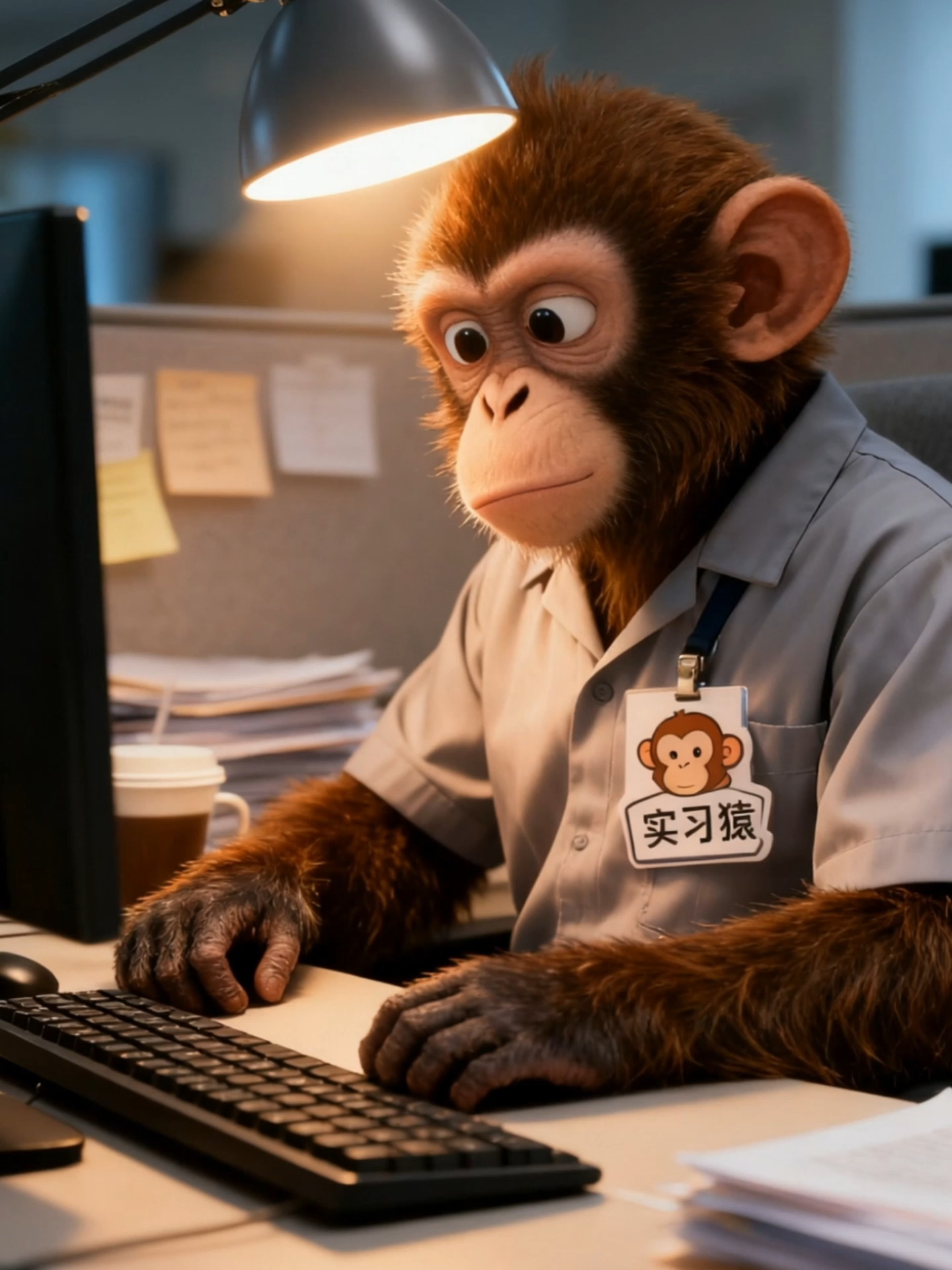 working hard #funnny #work #fyp #monkey