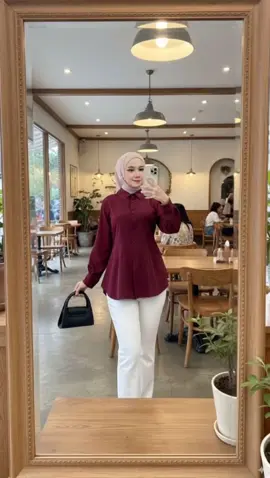 Kemeja Wanita Fit Body Lengan Panjang Baju Atasan Muslimah Hijabers Bahan Shakila Elegan dan Simpel untuk Gaya Basic Nyaman