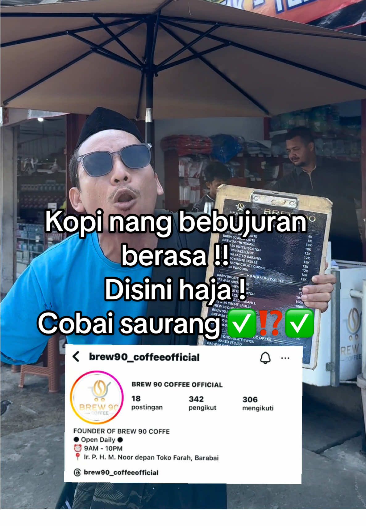 Cuma 8K haja sudah bisa menikmati satu cup kopi sesungguhnya racikan terbaik dari @Brew90 Coffee  !! Langsung singgahi dan cobai saurang disemua gerobak kami di seluruh cabang di Indonesia ✋ #kopi #viraltiktok #fyppppppppppppppppppppppp #berandatiktok #fypage 