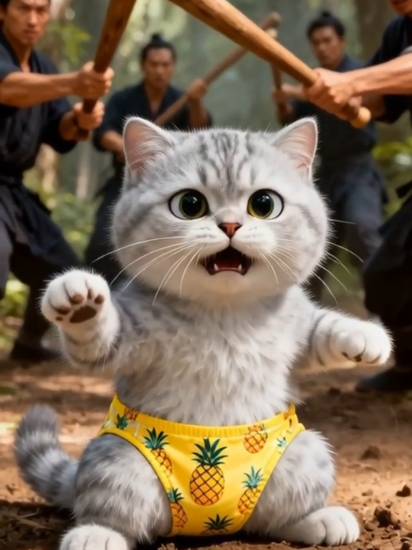 Cute cat saves abused monkey, turns crisis—satisfying end! 🐱💪🐒#cats #shorts #ai 