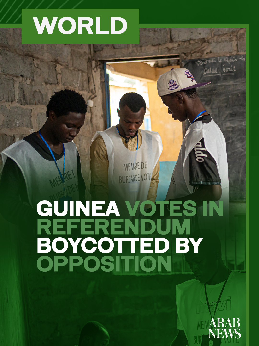 Guineans began casting ballots Sunday on a draft constitution that would pave the way for elections but also permit the junta leader who seized power four years ago to run for president, in a referendum boycotted by the opposition.