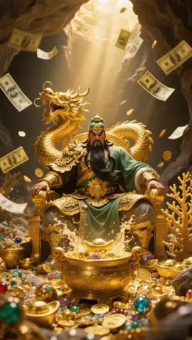 May the God of Wealth stay for a long time and may your house be filled with riches.#财神爷 #财神 #golden #money #道教信仰 #blessed #道教文化 #fortune #wealth #coin #道教 #财富 #taoism 