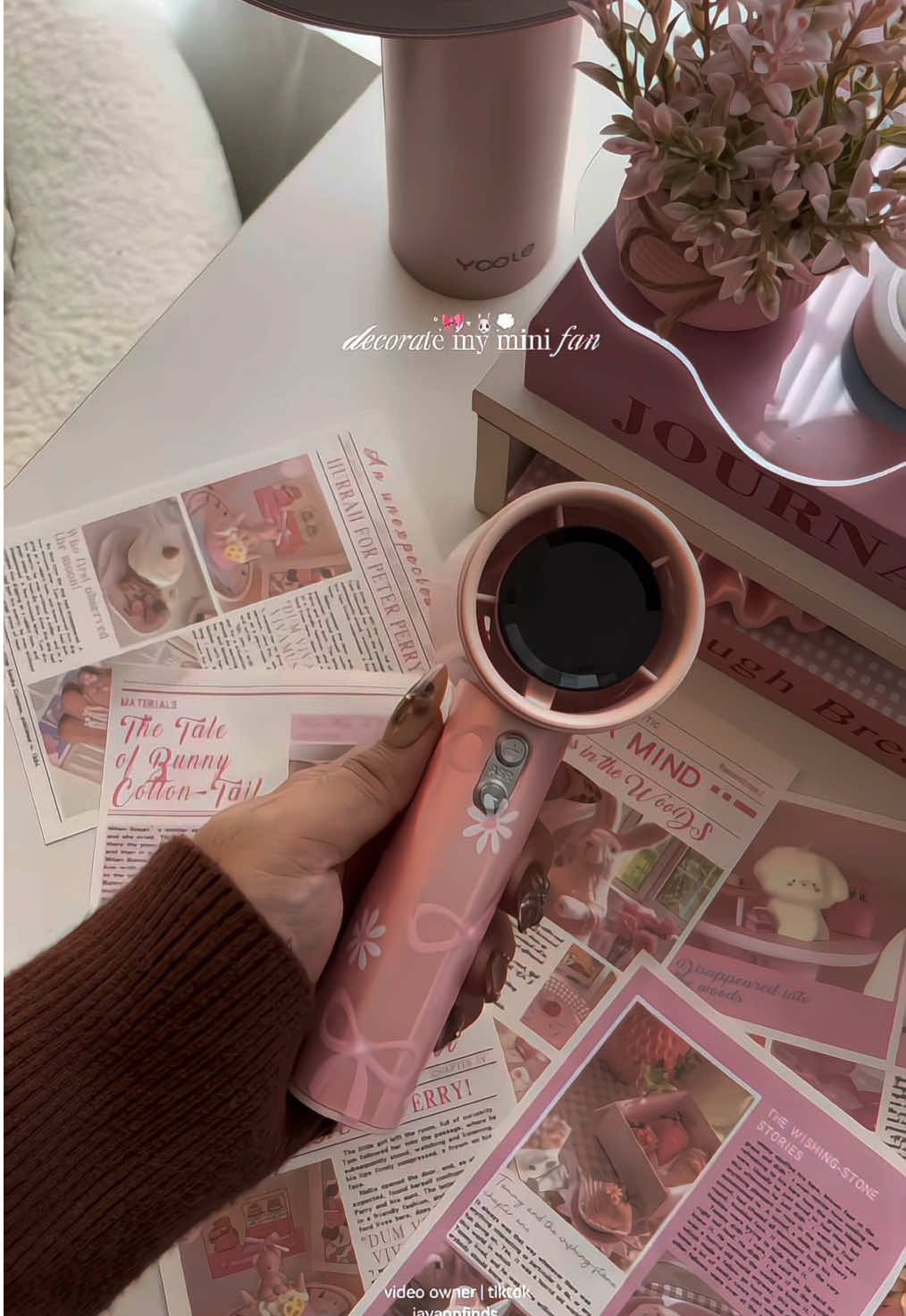 portable mini fan + decorate with me 💗 #dreepor #fan #minifanportable #turbofan #fyp 