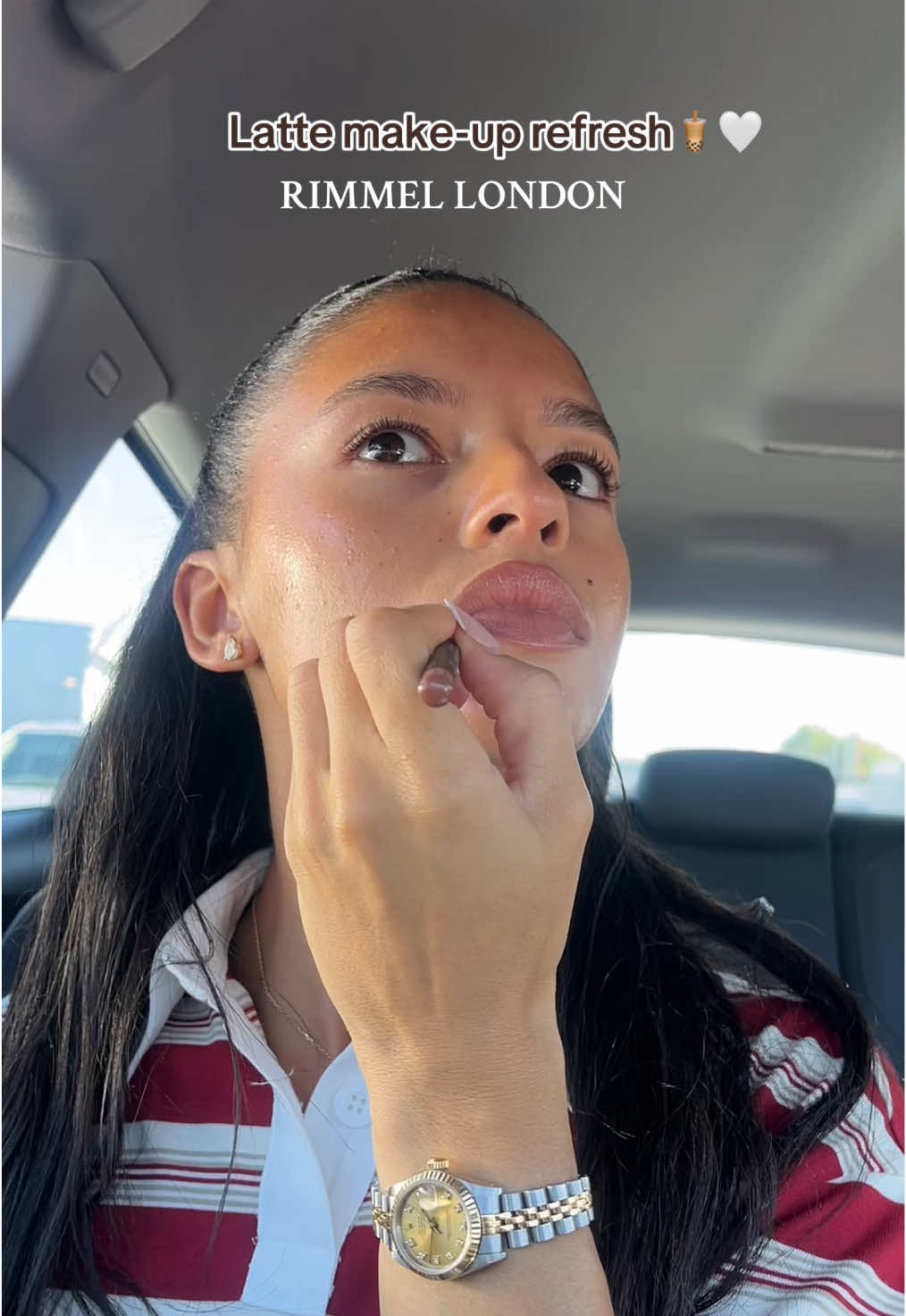 Natural glowy makeup using all @rimmellondon 🍂🎀 #lattemakeup #tiktokmademebuyit #rimmel #brownmakeup 