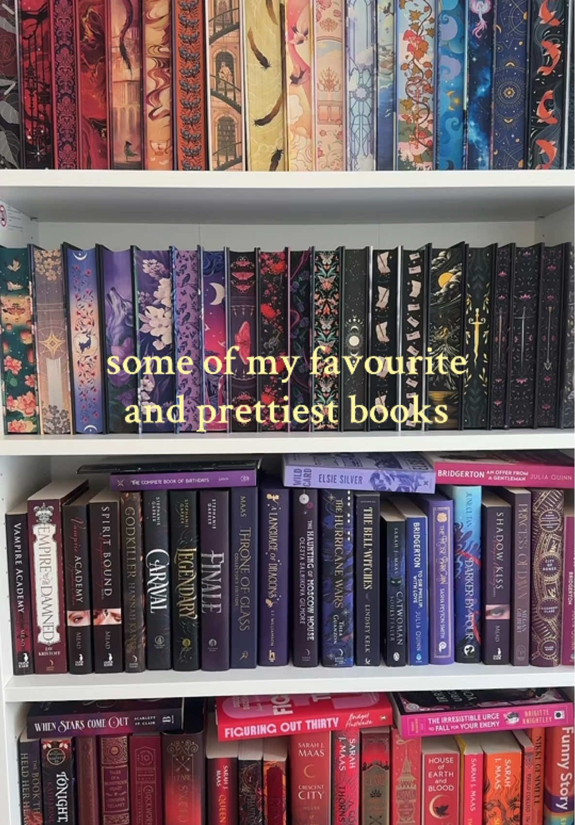 Some of my favourite and prettiest books on my shelf. Thought I’d share ✨💛💌🥰 #bookaesthetics, #beautifulcovers, #booklover, #BookTok, #creatorsearchinsights  ✨💛📖 [book shelf, book cover, book covers, beautiful books, book shelf is, romantasy, adult, young adult, booktok, book collector, special edition books, special edition, pretty books, pretty book covers, Fairyloot, Illumicrate, Litjoy]