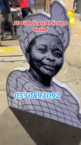 Turning memories into masterpieces 🖤✨ Custom 3D fabricated funeral picture stand – quality work that speaks for itself. #3DSignage #FuneralStand #ArtIsLife #MadeInGhana #SupportLocalBusiness”