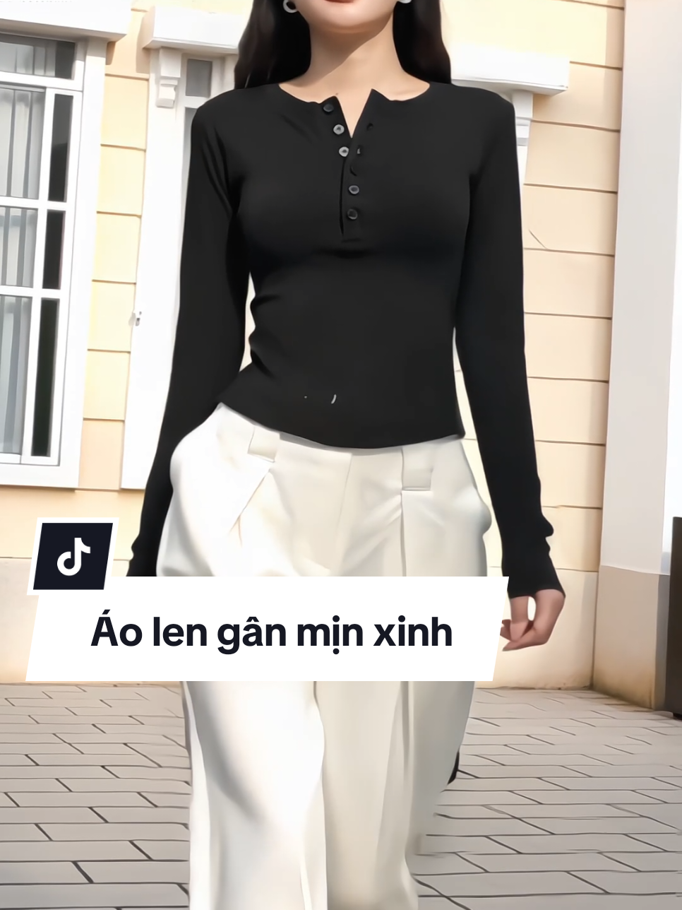Áo thun dài tay len gân xinh xắn tôn dáng, mặc êm mịn #aolengan #aolennu #aolenganxinh #aocadigan #xuhuong 