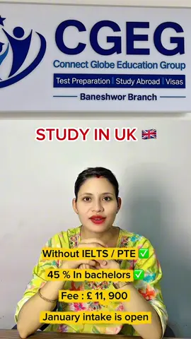 Study in Uk 🇬🇧 ✨ Your Future Starts Here! ✨ 🎓 Why Choose Us? ✅ Free Processing – Hassle-free application support ✅ FreeTS and PTE Classes – Ace your English test! ✅ Expert Guidance – From admission to visa, we’ve got you covered ✅ Top Universities & Courses – Find the best fit for your career 📌 Contact Us Today for More Information & Details! 📞 015344366 | 📱 9709066385 📧 cgegbaneshwor@gmail.com.  #studyinuk #FreeProcessing #CGEGBaneshwor #StudyAbroad #uk 
