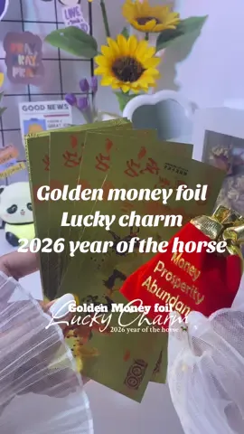 Golden money foil.. lucky charm 2026 year of the horse. #luckycharm #goodenmoneyfoil #yearofthehorse #lucky 