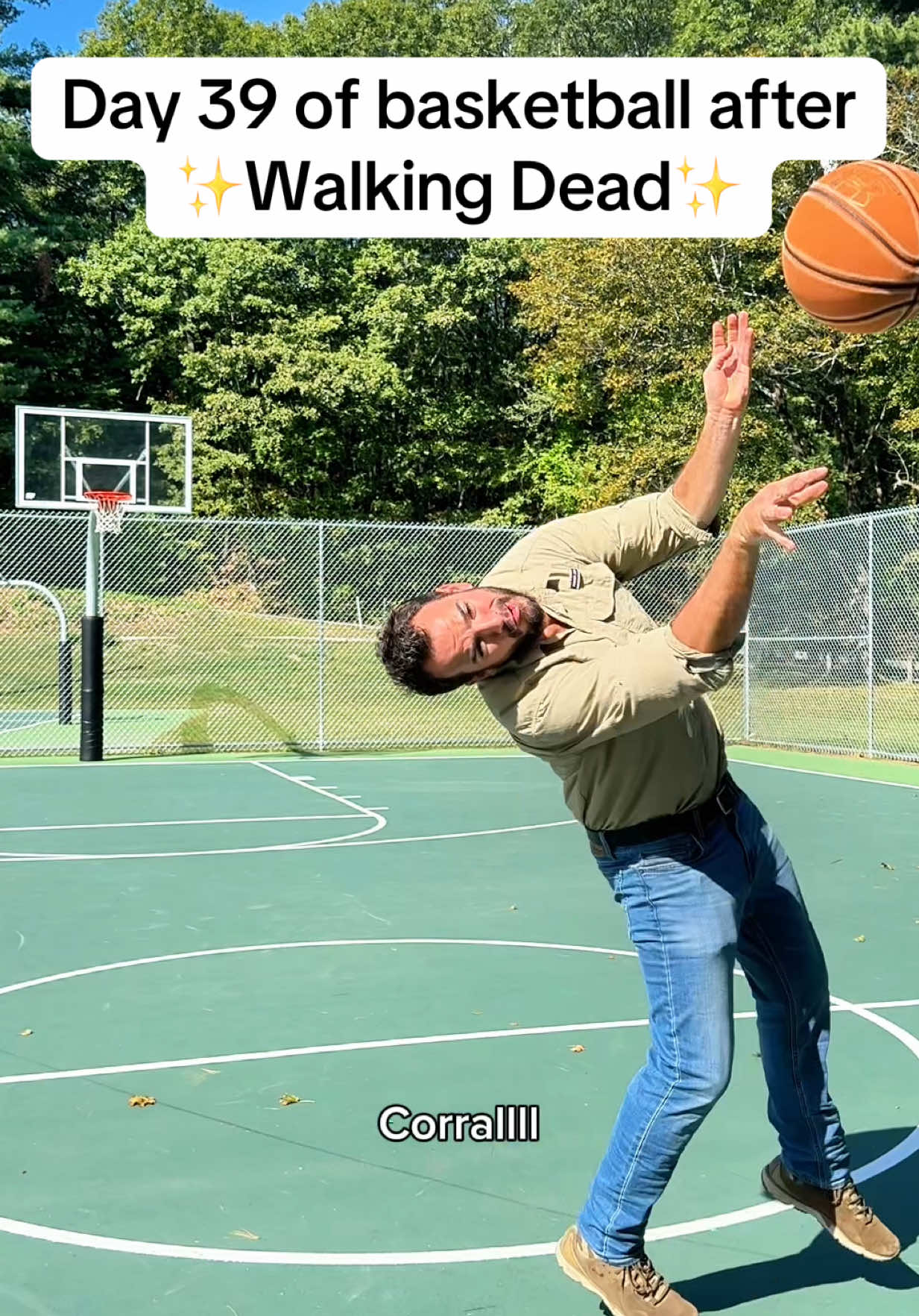Not Rick’s form at the end💀 #thewalkingdead #impression #rickgrimes #twd #basketball 