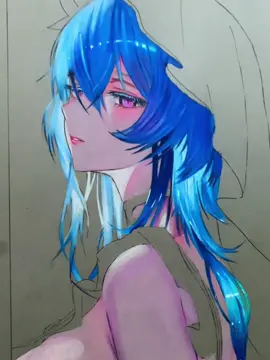 This is how I draw hair✍️ Character-Shorekeeper#Drawing #Art #drawinganime #shorekeeper #wutheringwaves #color #drawingtutorial 