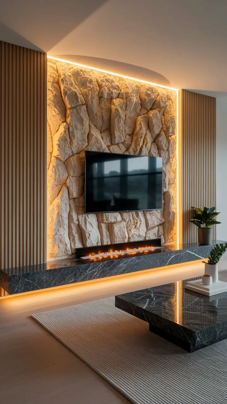 Discover the latest Living Room TV Wall Design ideas, crafted for modern homes in Dubai and UAE. Featuring luxury marble panels, sleek floating consoles, and dramatic vertical slats — this Modern TV Wall Unit Design 2025 will elevate your living space. Get inspired by top UAE Interior Design trends, perfect for villas, apartments, and luxury spaces. #uaeinteriordesign  #tvwallideaslivingroom  #TVWallUnitDesign2025  #moderndesign2025  #luxurylivingdubai 