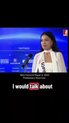 Clever😁😁. She picked Priyanka Karki cooking show. Miss Universe Nepal 2022 Sophiya Bhujel QNA preliminary Interview  #missuniverse  #nepal  #fyp  #sophiya  #foryoupage 