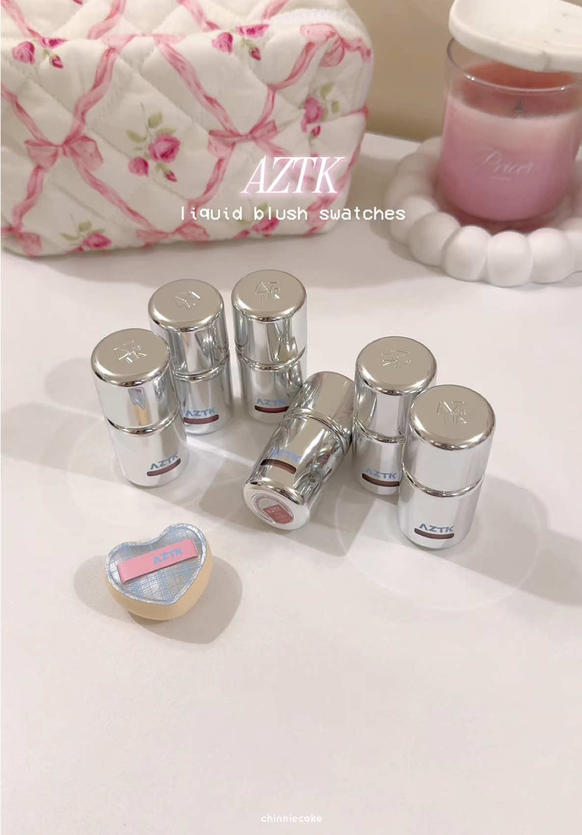 swatching aztk liquid blushes 🎀🤍  #aztk #aztkliquidblush #cbeauty #viralblush #fyp 