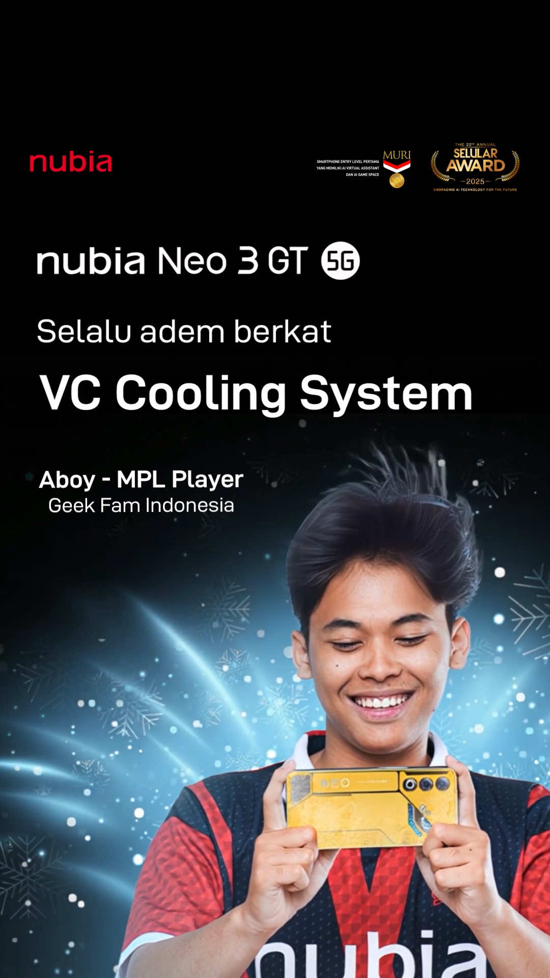 Main game kelamaan bikin smartphone panas? Udah gak jaman dong! 🚫 Main pakai nubia Neo 3 GT 5G dengan VC Cooling System, mau main dari sunrise sampe sunset tetap adem terus ❄️🎮 Eh btw, rekor mabar terlama kalian berapa jam sih? 👀  #nubiaNeo3GT5G #BornToWin #Beyourself