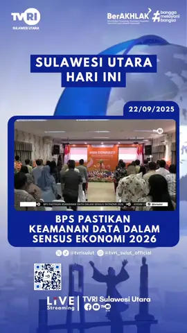 BPS Pastikan Keamanan Data Dalam Sensus Ekonomi 2026. #sensusekonomi2026 #SulawesiUtara #TVRISULUT #TVRI #MediaPemersatuBangsa 