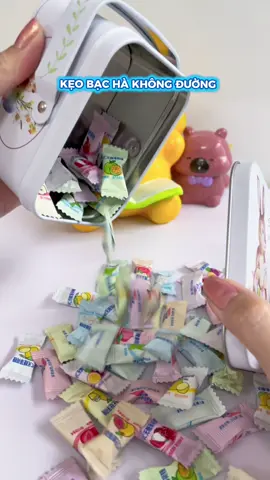 Kẹo không đường back hà the mát, 12 vị, tặng thêm hộp sắt siêu xinh #keo #keokhongduong #keobacha #keongamtraicay #keotraicay 