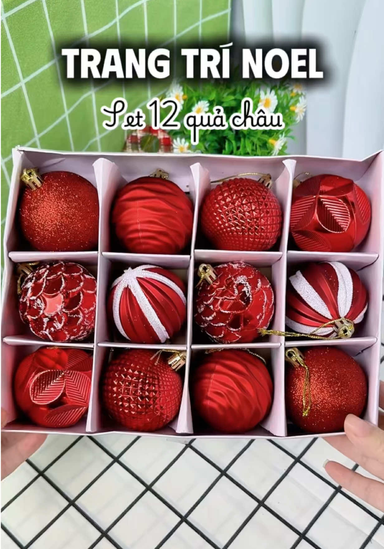 Set 12 quả châu trang trí Noel #emthuygiadung #noel #traichaunoel #trangtrigiangsinh 