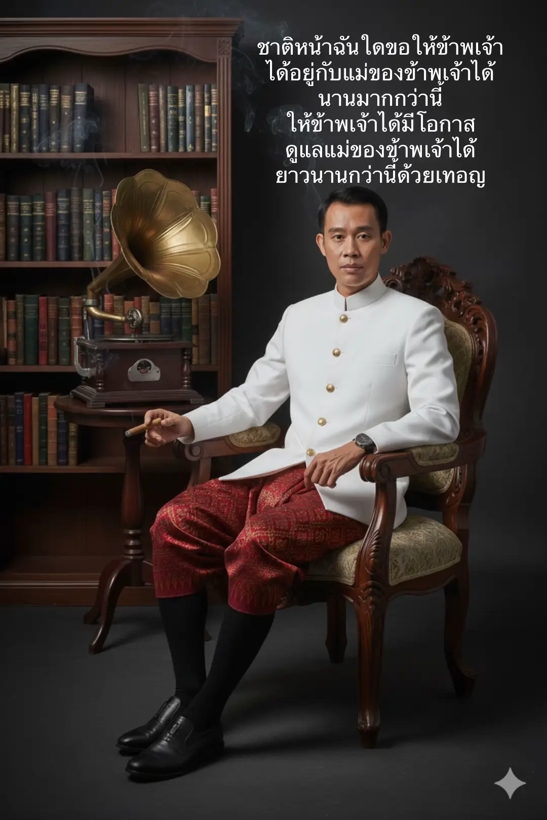 ชาติหน้าฉันใดขอให้ข้าพเจ้าได้อยู่กับแม่ของข้าพเจ้าได้นานมากกว่านี้ ให้ข้าพเจ้าได้มีโอกาส ดูแลแม่ของข้าพเจ้าได้ ยาวนานกว่านี้ด้วยเทอญ