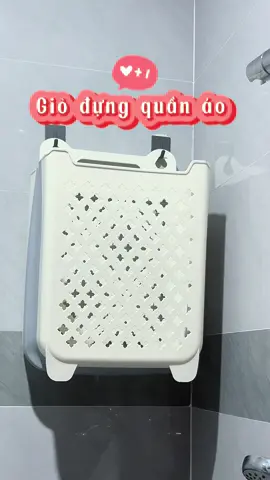 Giỏ đựng áo quần nhà tắm gấp gọn quá tiện lợi. Thiết kế chắc chắn, màu sắc sang trọng, treo gọn 1 góc tường #gio_dung_quan_ao_ban #giadungtienich #tiktok #trending #xuhuong 